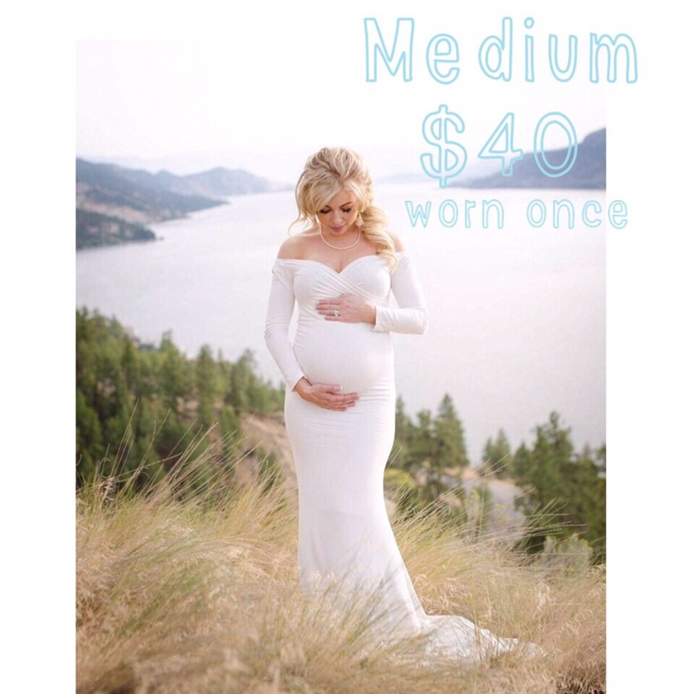 Cream Maternity Maxi Dress